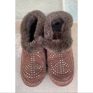 Lucky Brand Suede Sabrina Moccasin Slippers